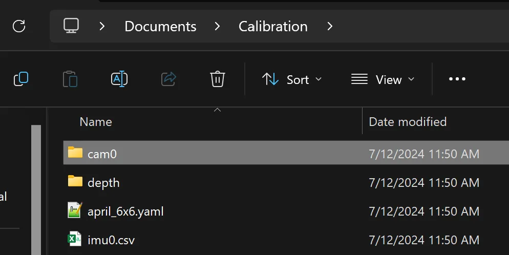 The saved calibration images in the output folder