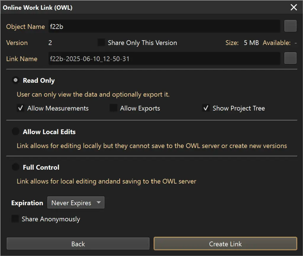 OWL desktop client encoding and sharing a file