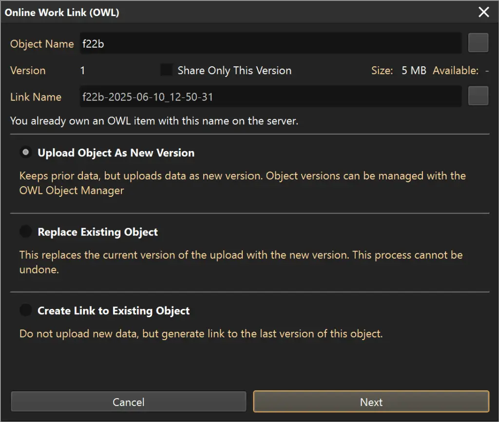 Managing object versions