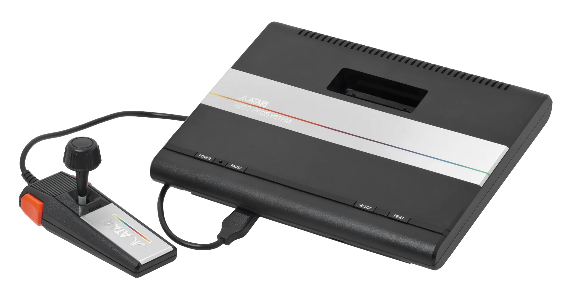 Atari 7800 console with joystick controller