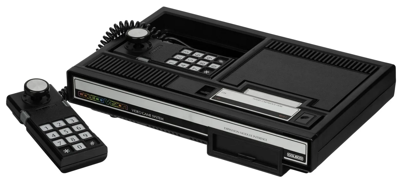A ColecoVision console with its numeric-keypad controller