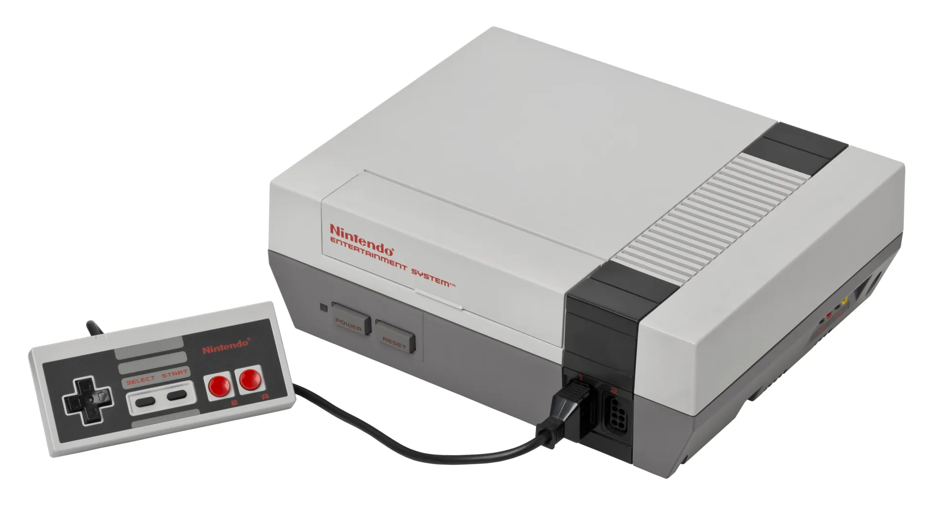 A Nintendo Entertainment System console with controller